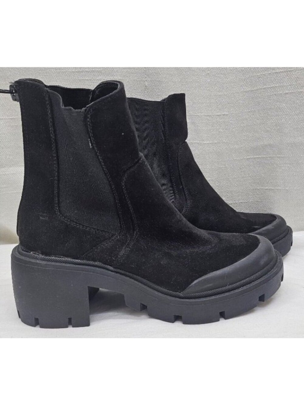 Esprit Elora Combat Chunky Boots Goth Faux Suede Bratz Wednesday Y2K Size 7M New